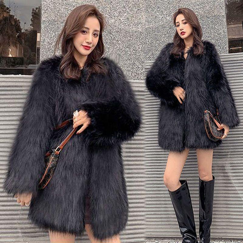 Imitation fur jacket women s long winter imitation fox hair slim and thin thickened fur coat 2XL 120-65kg around
Imitation fur jacket women s long winter imitation fox hair slim and thin thickened fur coat 2XL 120-65kg around