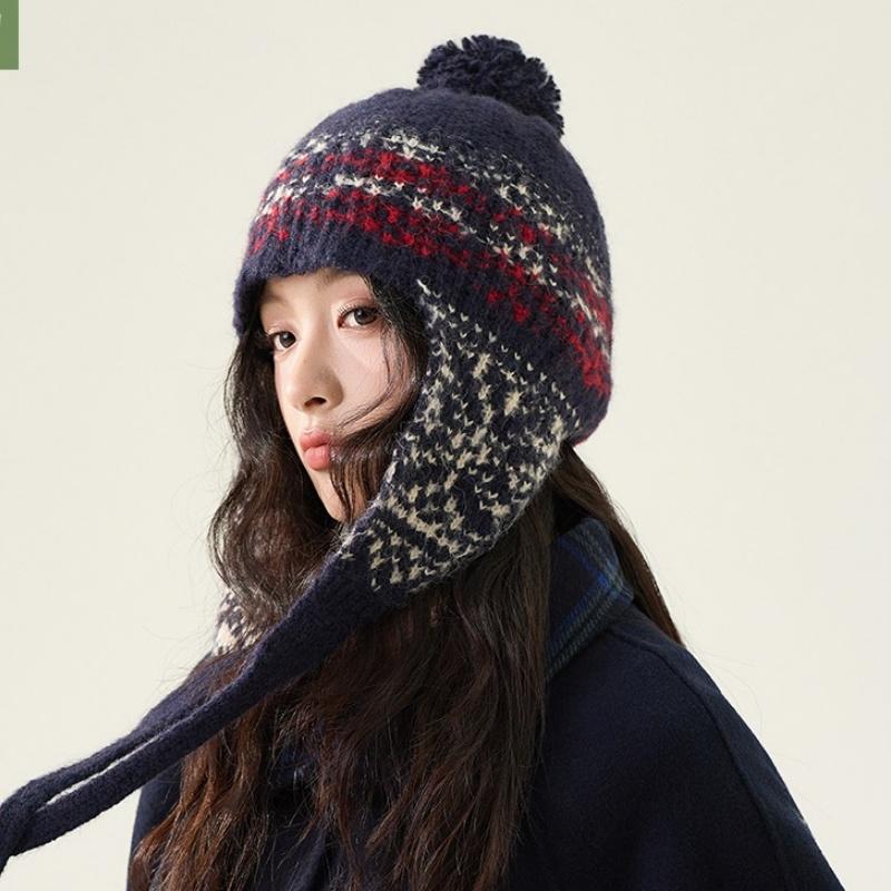 Autumn-Winter Ear-Warming Knitted Hat for Women Fair Isle Style Sweet and Cute Jacquard Ethnic-Inspired Warm Woolen Beanie One Size
Autumn-Winter Ear-Warming Knitted Hat for Women Fair Isle Style Sweet and Cute Jacquard Ethnic-Inspired Warm Woolen Beanie One Size