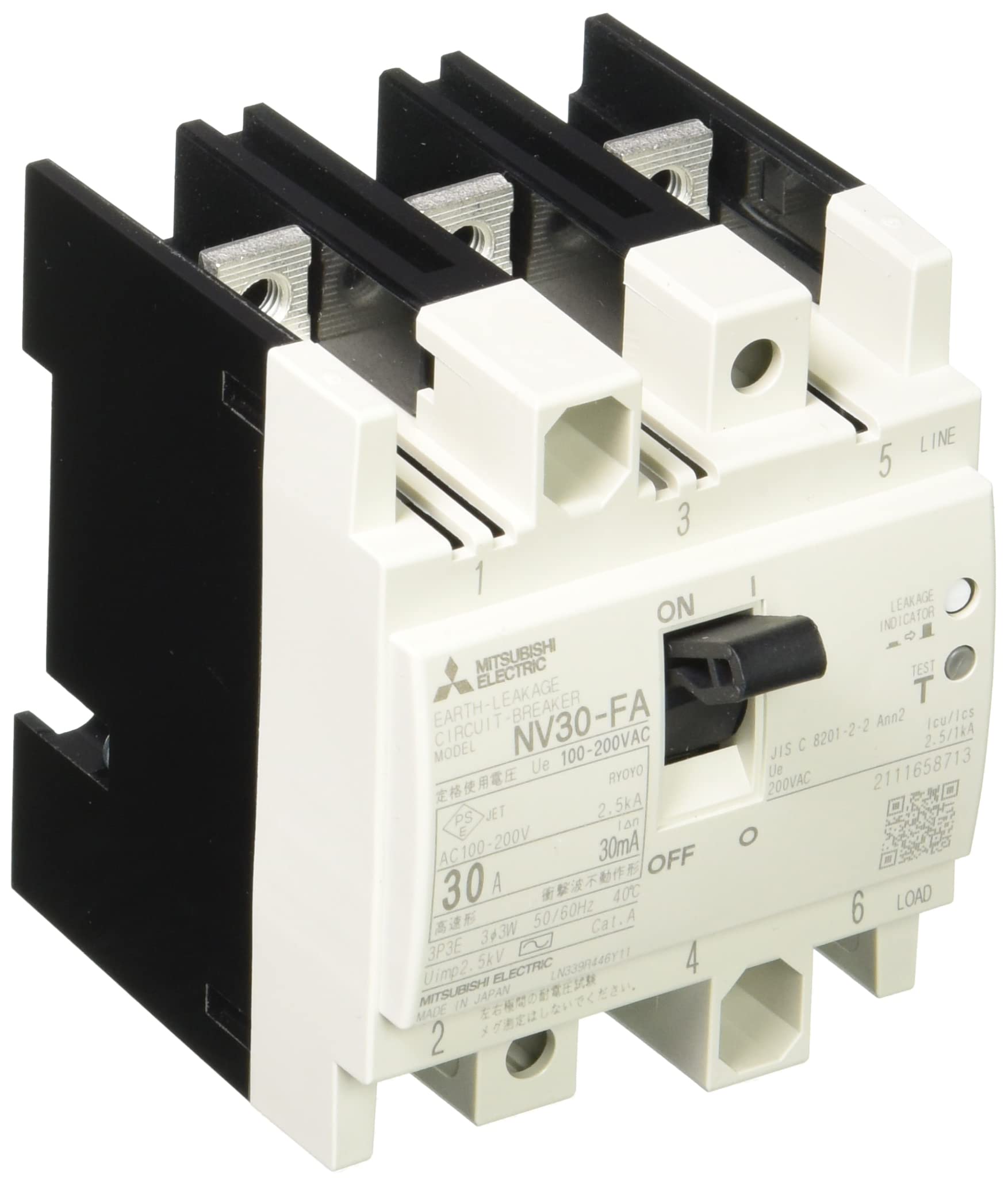 Mitsubishi Electric Earth Leakage Circuit Breaker FA Series for Control Panels Vertical Dimension 72mm Simple Back Wiring 3P 30A 30MA NV30-FA 100-200V
Mitsubishi Electric Earth Leakage Circuit Breaker FA Series for Control Panels Vertical Dimension 72mm Simple Back Wiring 3P 30A 30MA NV30-FA 100-200V