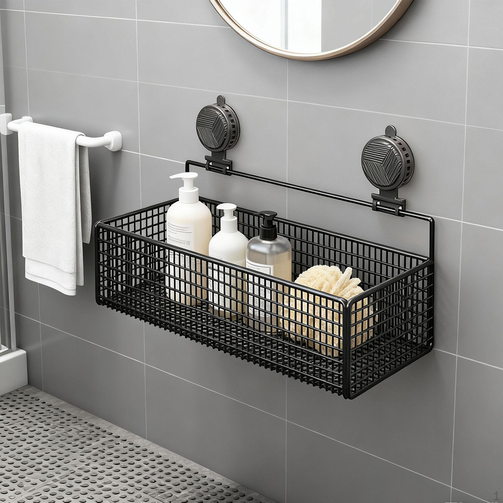 Organizer Shelf Multipurpose Suction Cup Shampoo Storage Holder Wall Mounted Rack for Shower Black M
Organizer Shelf Multipurpose Suction Cup Shampoo Storage Holder Wall Mounted Rack for Shower Black M