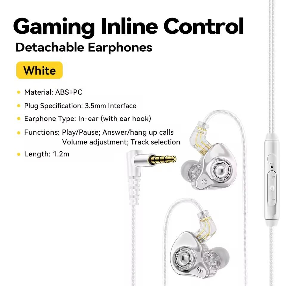 Essager 3,5 мм проводные игровые наушники-вкладыши в форме раковины с микрофоном, стерео, сменные амбушюры, спортивные проводные наушники 3.5mm белый
Essager 3,5 мм проводные игровые наушники-вкладыши в форме раковины с микрофоном, стерео, сменные амбушюры, спортивные проводные наушники 3.5mm белый