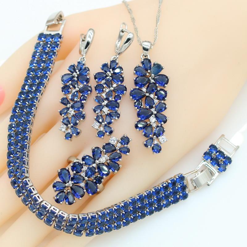 Blue White Stones Jewelry Sets For Women Bracelet Earrings Necklace Pendant Ring Gift Box 8
Blue White Stones Jewelry Sets For Women Bracelet Earrings Necklace Pendant Ring Gift Box 8