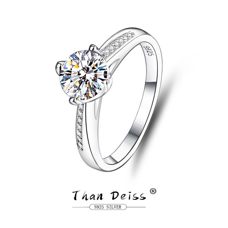 S925 Sterling Silver Women s 1 Carat Moissanite Diamond Ring - Classic Four-Prong Open Design Adjustable
S925 Sterling Silver Women s 1 Carat Moissanite Diamond Ring - Classic Four-Prong Open Design Adjustable