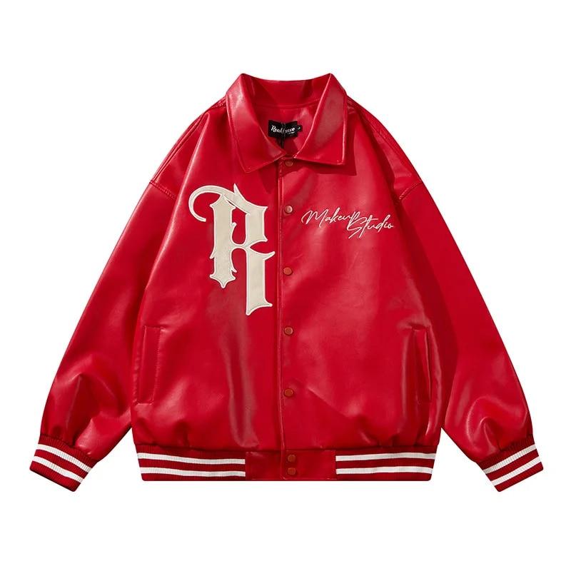 Street Hip Hop PU Leather Jacket Letter Embroidered Lapel Single Breasted Baseball Suit Couple Harajuku Fashion Casual Loose Top
Street Hip Hop PU Leather Jacket Letter Embroidered Lapel Single Breasted Baseball Suit Couple Harajuku Fashion Casual Loose Top