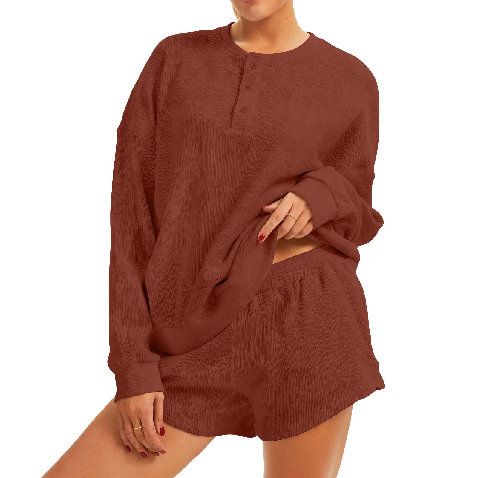 Women s Oversized Knit Set Long Sleeve Sweatshirt And High Waisted Shorts 2 Piece Casual Outfit S коричневий
Women s Oversized Knit Set Long Sleeve Sweatshirt And High Waisted Shorts 2 Piece Casual Outfit S коричневий