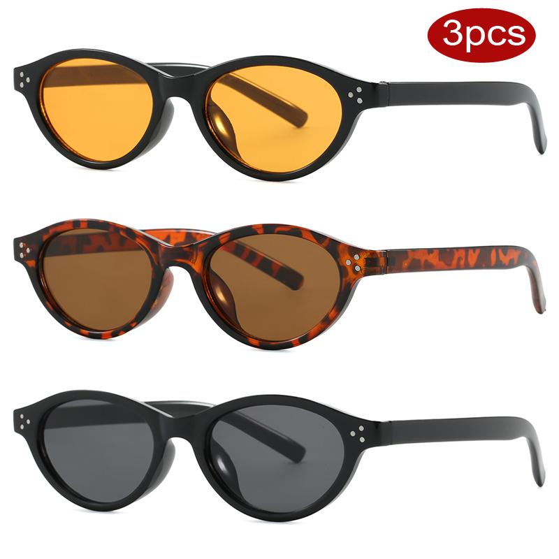 3pcs Classics Hip Hop Oval Shape Sunglasses Women Men Trendy Brand Designer Vintage Retro Small Round Eyeglasses Female Rivets Sun Eyeglasses
3pcs Classics Hip Hop Oval Shape Sunglasses Women Men Trendy Brand Designer Vintage Retro Small Round Eyeglasses Female Rivets Sun Eyeglasses