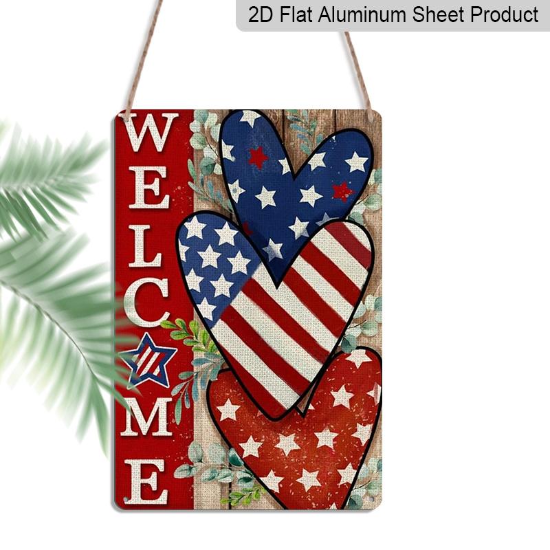 2D Flat Patriotic Welcome Metal Sign, American Flag Hearts Design, 8×12 Inch Aluminum Wall Art, Rustic Farmhouse 4th of July Memorial Day Decor 20*30cm
2D Flat Patriotic Welcome Metal Sign, American Flag Hearts Design, 8×12 Inch Aluminum Wall Art, Rustic Farmhouse 4th of July Memorial Day Decor 20*30cm