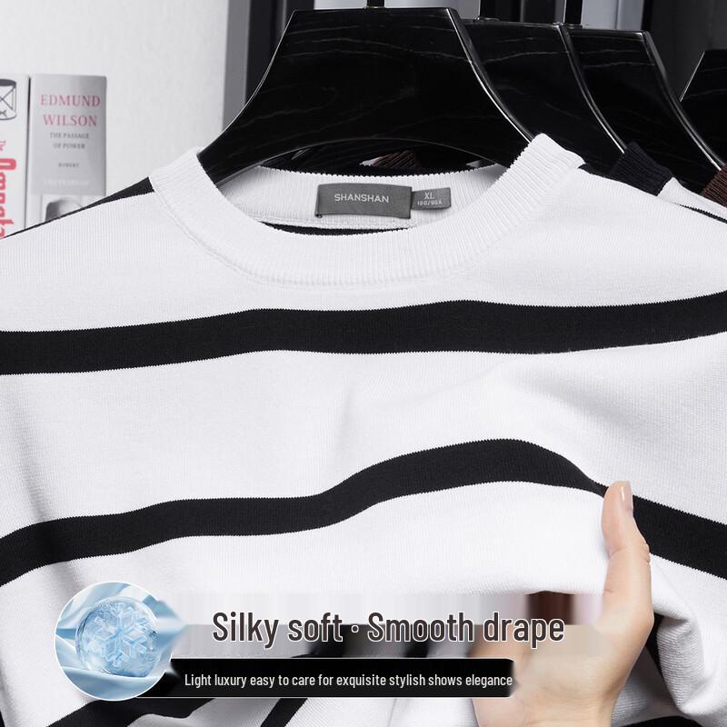 SHANSHAN Men s Ice Silk Striped Knit Short Sleeve T-Shirt 3XL
SHANSHAN Men s Ice Silk Striped Knit Short Sleeve T-Shirt 3XL