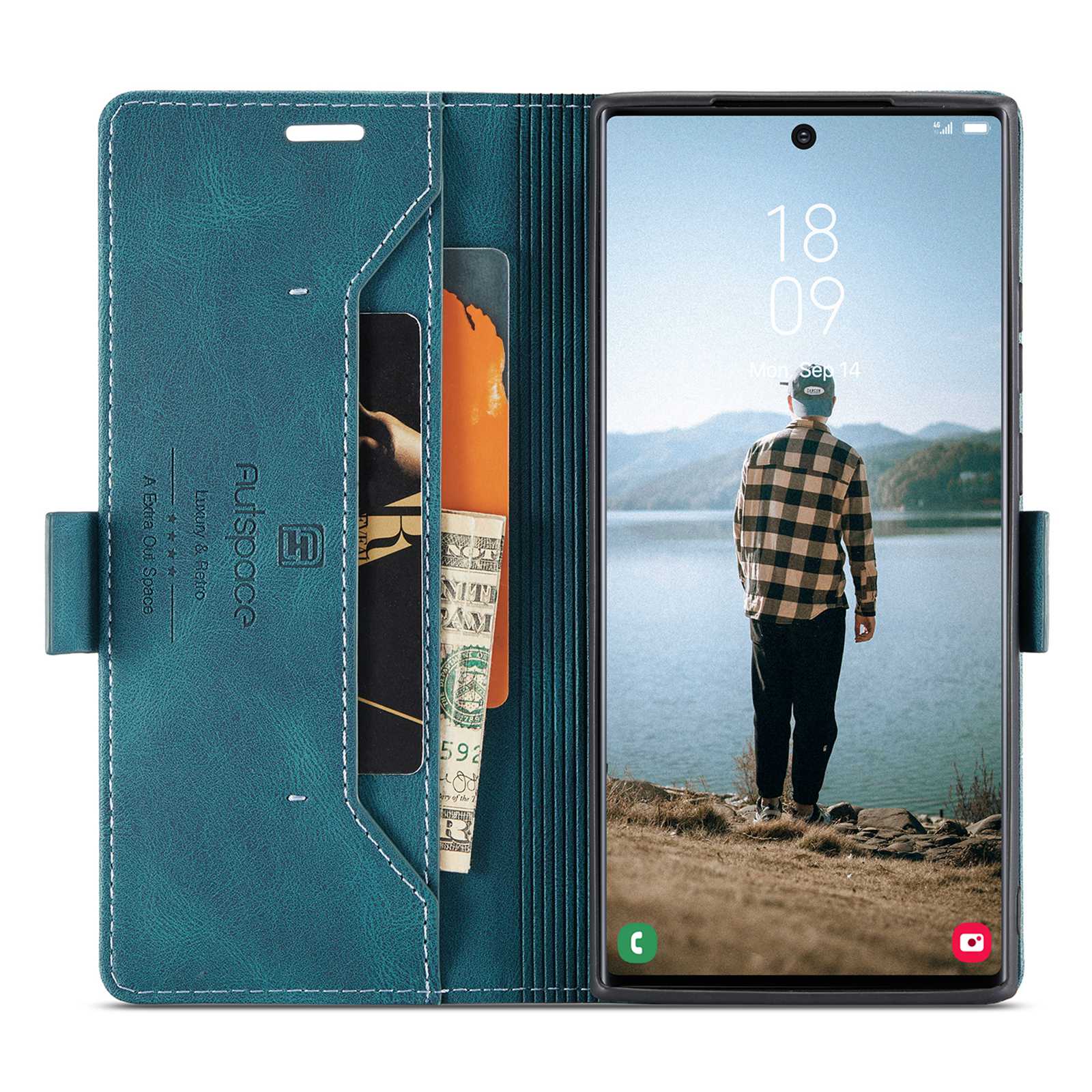 AUTSPACE A01 Series for Samsung Galaxy S22 Ultra 5G PU Leather Case RFID Blocking Wallet Flip Stand Cover Blue
AUTSPACE A01 Series for Samsung Galaxy S22 Ultra 5G PU Leather Case RFID Blocking Wallet Flip Stand Cover Blue