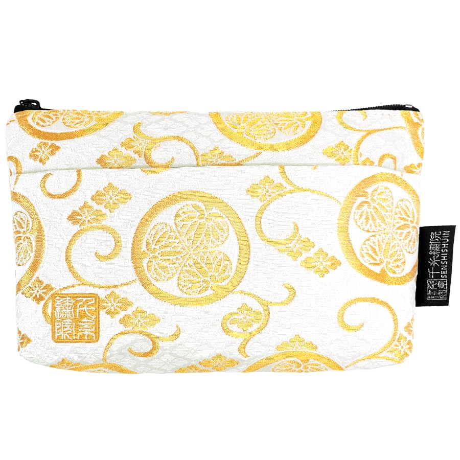 Senshishuin Nishijin Brocade Pouch with White Hollyhock Crest (Lined) (Small) білий
Senshishuin Nishijin Brocade Pouch with White Hollyhock Crest (Lined) (Small) білий