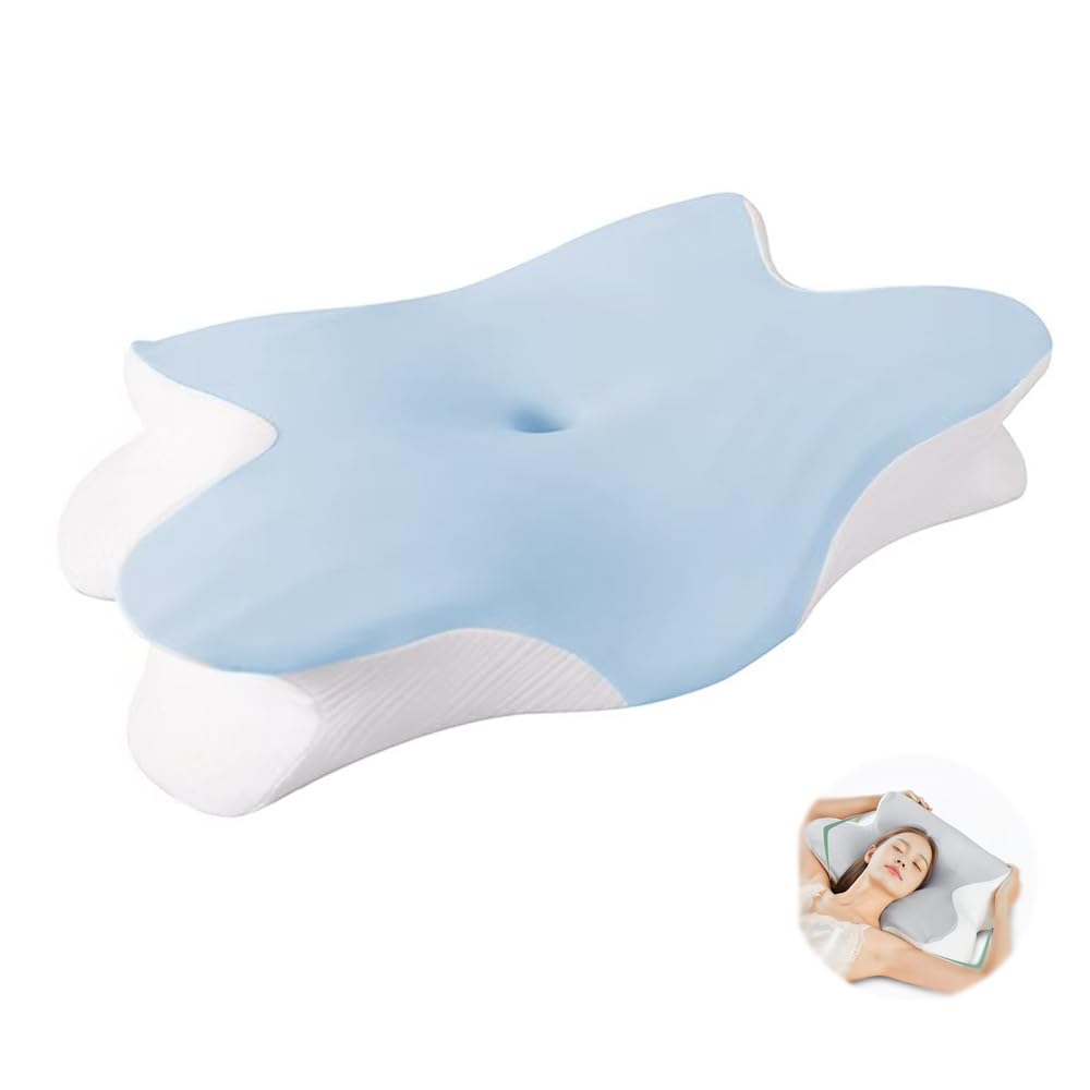 Подушка с эффектом памяти контурная для облегчения боли в шее, эргономичная подушка с эффектом памяти для спящих на боку, на спине и на животе, поддержка шейного отдела, плечо