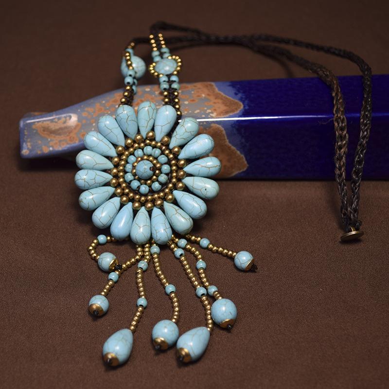 Длинное ожерелье из натурального камня в стиле бохо, женская ретро вощеная веревка, ручная работа, цепочка для свитера с цветком
Длинное ожерелье из натурального камня в стиле бохо, женская ретро вощеная веревка, ручная работа, цепочка для свитера с цветком