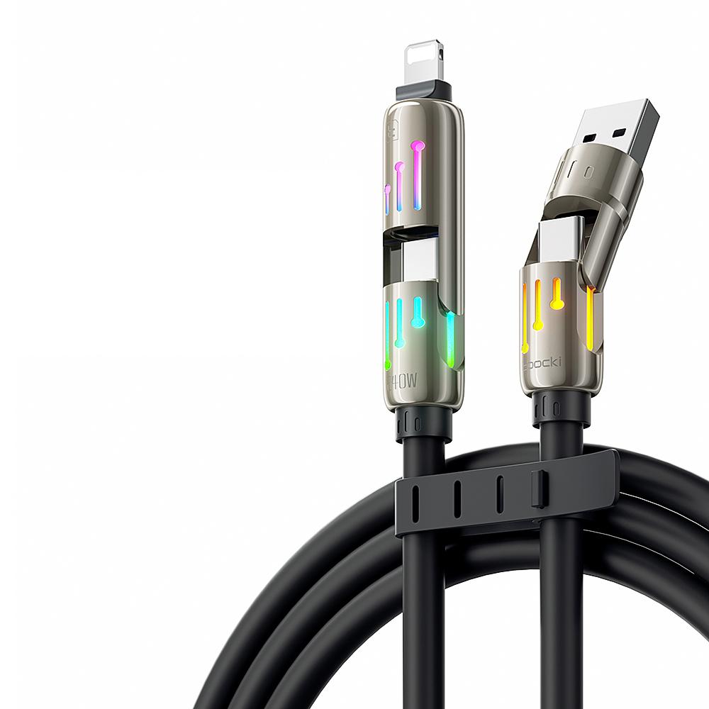 TOOCKI TQ-X103 2m USB-A/USB-C to USB-C/iP 240W Fast Charging Data Cable with Colorful Breathing Light
TOOCKI TQ-X103 2m USB-A/USB-C to USB-C/iP 240W Fast Charging Data Cable with Colorful Breathing Light