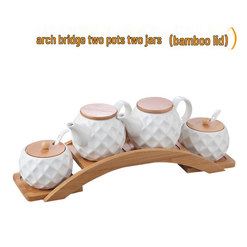 Ceramic Spice Jar Set with Bamboo Lids
Ceramic Spice Jar Set with Bamboo Lids