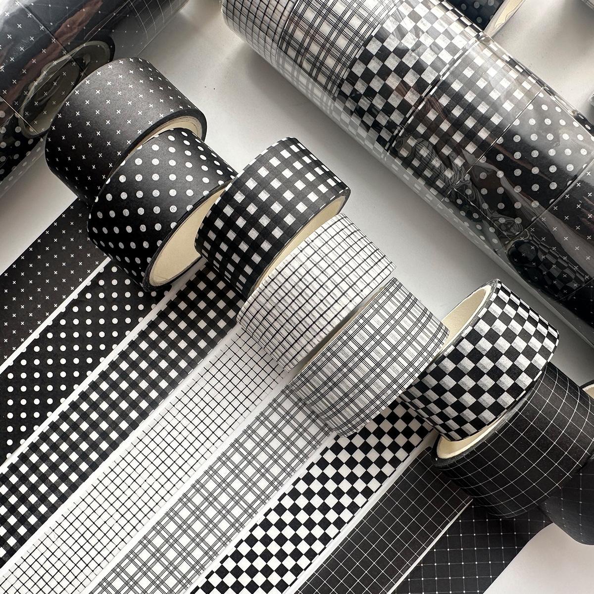 8 Rolls Plaid Washi Tapes, Black White Color Checkered Adhesive Masking Tape Classic Assorted Grid Decoration Stickers
8 Rolls Plaid Washi Tapes, Black White Color Checkered Adhesive Masking Tape Classic Assorted Grid Decoration Stickers