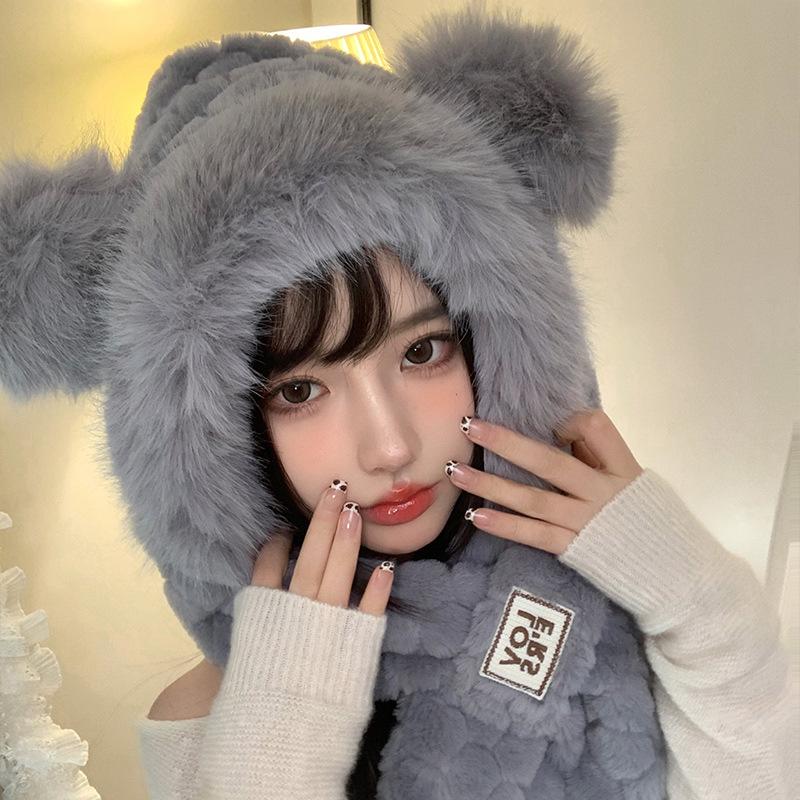 Осень и зима Шапка Лей Фэна с медвежьими ушками Женская плюшевая шапка Шарф Интегрированная теплая шапка-пуловер Милый универсальный набор из двух предметов
Осень и зима Шапка Лей Фэна с медвежьими ушками Женская плюшевая шапка Шарф Интегрированная теплая шапка-пуловер Милый универсальный набор из двух предметов