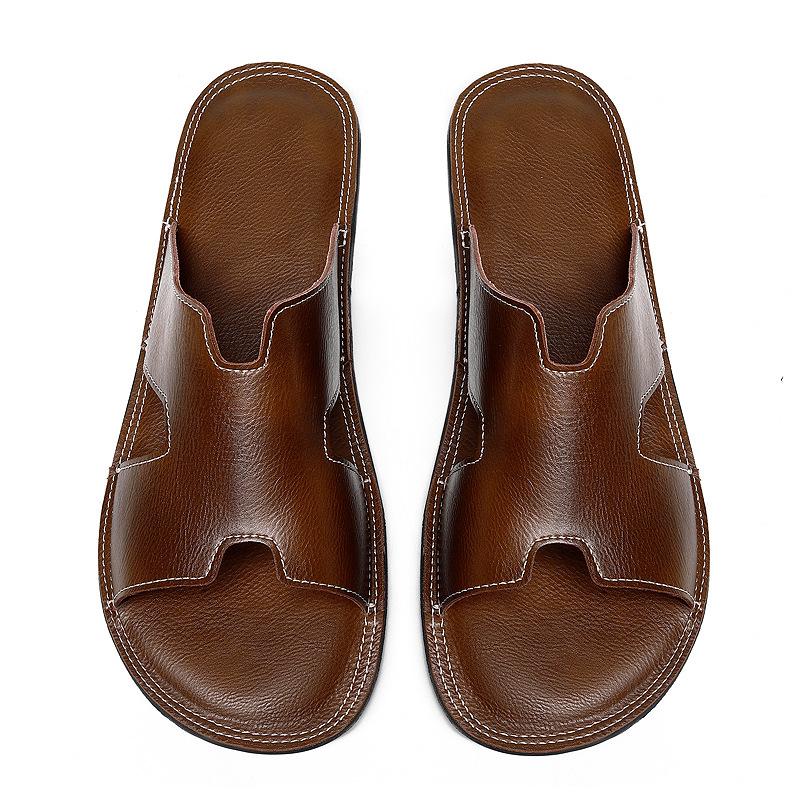 Men s outer slippers leather sandals sandals fashion one-word non-slip large size slippers tide beach shoes 47 коричневий
Men s outer slippers leather sandals sandals fashion one-word non-slip large size slippers tide beach shoes 47 коричневий