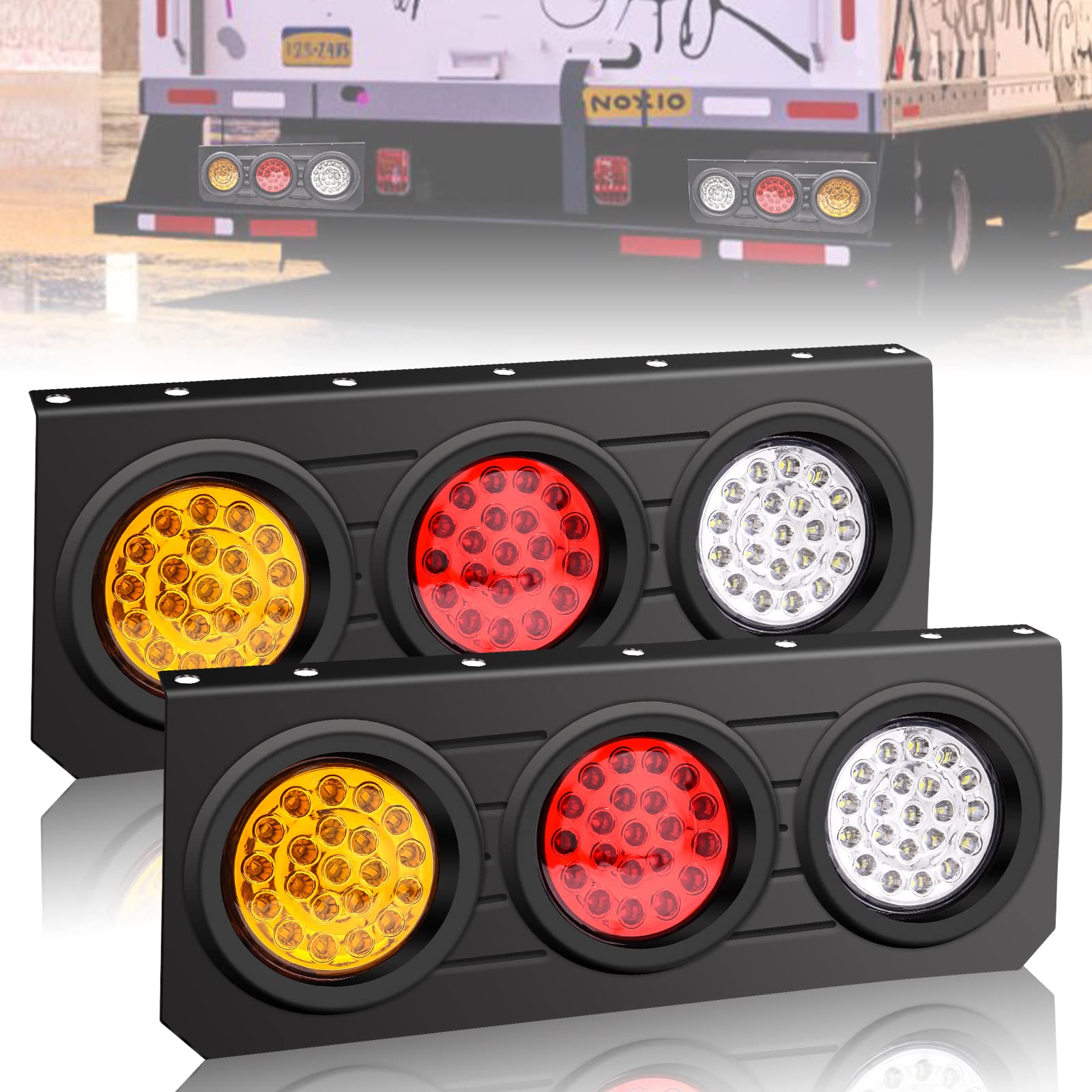 Ygmylandbb Задний фонарь грузовика Совместим с 24V LED Поворот 57 LED Тормоз Высокая Яркость 3 Комплекта по 2 Фонаря, Прицепы, Сигналы, Фонари, (Желтый/Белый/Красный
Ygmylandbb Задний фонарь грузовика Совместим с 24V LED Поворот 57 LED Тормоз Высокая Яркость 3 Комплекта по 2 Фонаря, Прицепы, Сигналы, Фонари, (Желтый/Белый/Красный