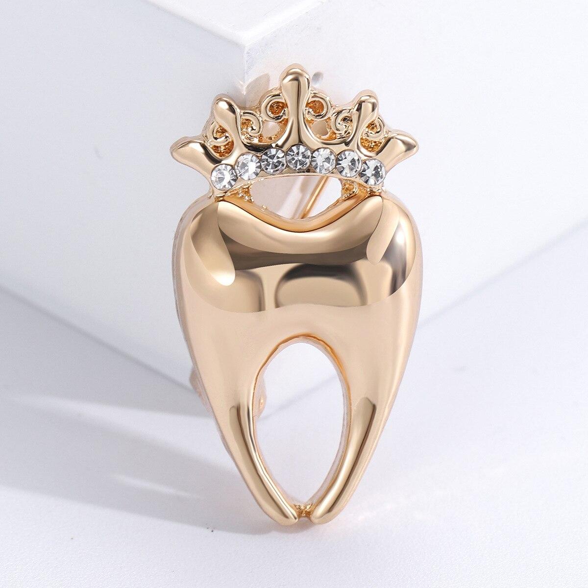 Blucome Корона Зуб Стразы Брошь Булавки Творческий Стоматолог Ювелирные Аксессуары Подарок Отворот Зубы Значок для Девочек