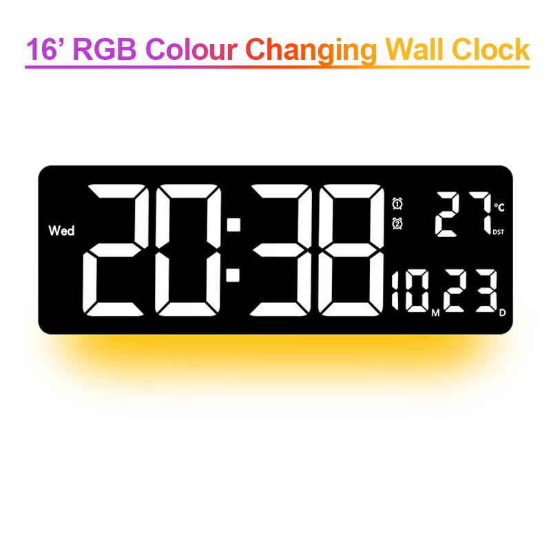 16 Большие цифровые настенные часы с пультом дистанционного управления, двойной будильник/цифровые светодиодные часы 11 цветов RGB, таймер обратного отсчета, электронные часы с положительным отсчетом
16 Большие цифровые настенные часы с пультом дистанционного управления, двойной будильник/цифровые светодиодные часы 11 цветов RGB, таймер обратного отсчета, электронные часы с положительным отсчетом