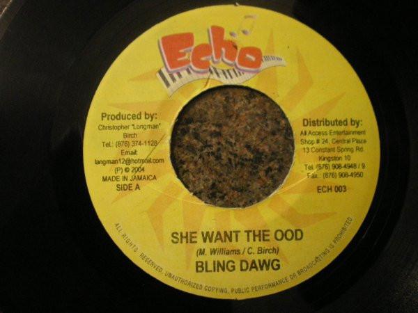 7inch Record BLING DAWG / VOICEMAIL - She Want The Ood / Exit Sign NONE Echo 2004 Jamaica Reggae, Ska & Dub Used
7inch Record BLING DAWG / VOICEMAIL - She Want The Ood / Exit Sign NONE Echo 2004 Jamaica Reggae, Ska & Dub Used