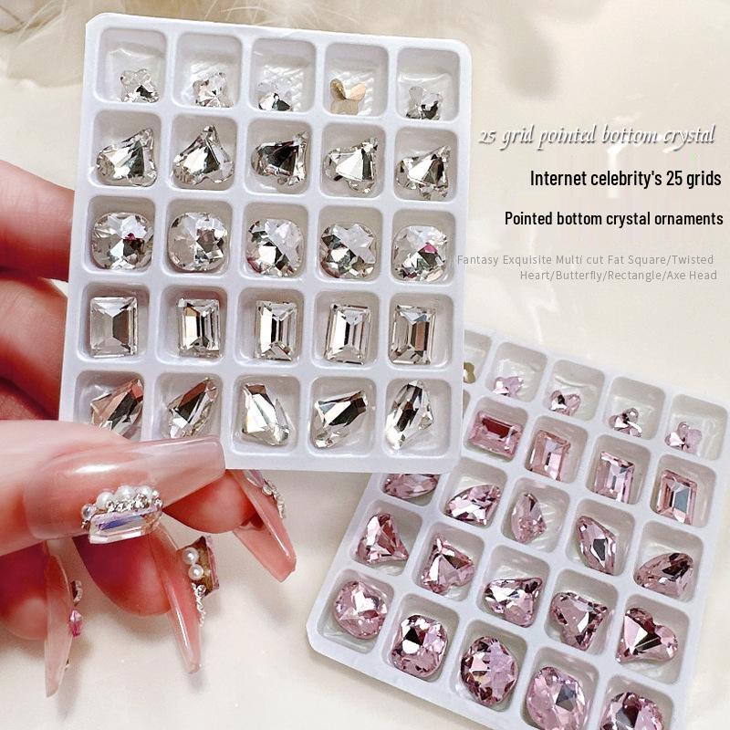 Nail Art Rhinestones: New Pointed Bottom, White & Pink, Irregular Heart & Square, Butterfly Diamonds
Nail Art Rhinestones: New Pointed Bottom, White & Pink, Irregular Heart & Square, Butterfly Diamonds