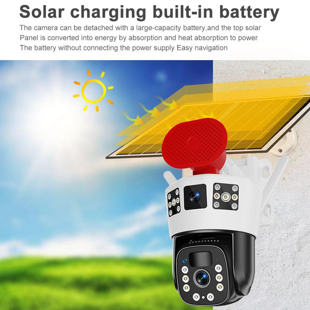 3 Lens 8MP HD Motion Detection Solar 4G Camera Outdoor Waterproof Night Vision Camera (Single Solar Panel,No Memory Card) A
3 Lens 8MP HD Motion Detection Solar 4G Camera Outdoor Waterproof Night Vision Camera (Single Solar Panel,No Memory Card) A
