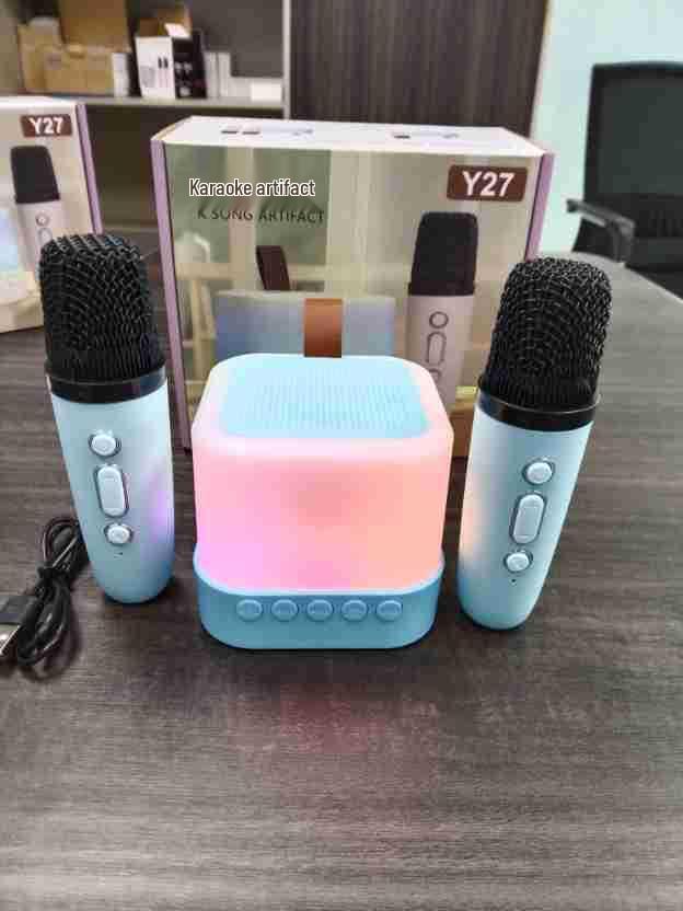 Y27 Bluetooth Speaker with Wireless, Outdoor KTV, Colorful Lights, High Volume, and Microphone Set Double Microphone Set
Y27 Bluetooth Speaker with Wireless, Outdoor KTV, Colorful Lights, High Volume, and Microphone Set Double Microphone Set