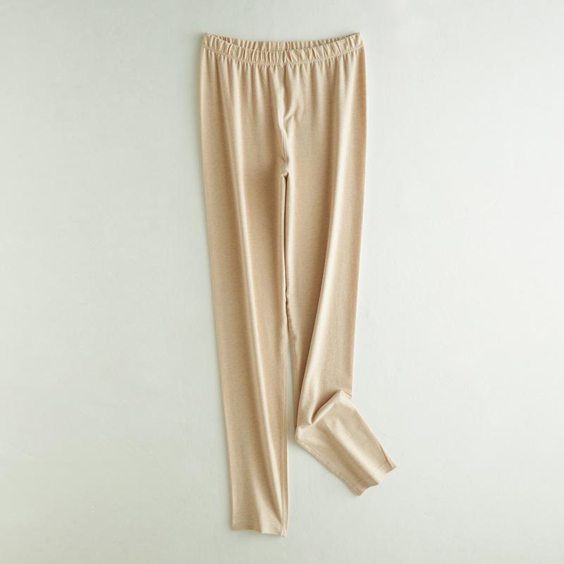 Комплект женского нижнего белья из утолщенного хлопка - теплая одежда для осени и зимы, натуральный цвет, чистый хлопок, широкий воротник, 290 г M (90-105 jin)