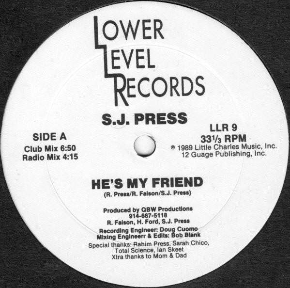12inch Record S.J. PRESS - He s My Friend LLR9 Lower Level Rec 1989 US Dance & Electronica Used
12inch Record S.J. PRESS - He s My Friend LLR9 Lower Level Rec 1989 US Dance & Electronica Used