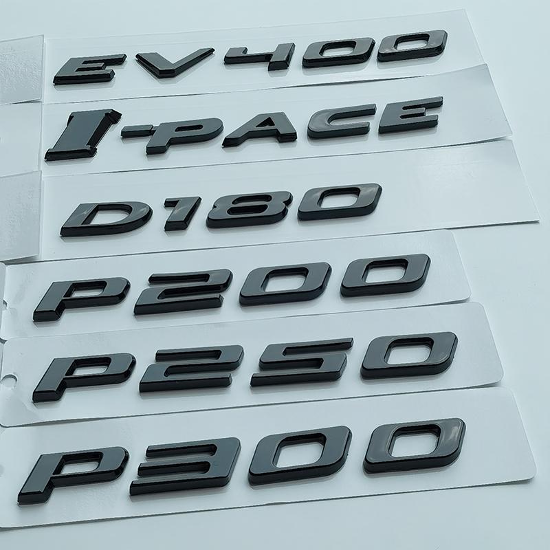 EV400 I-PACE D140 D180 D250 P200 P250 P300 P340 P350 P380 Letters Numbers Car Trunk Emblem Nameplate Logo Sticker Black Chrome F-TYPE
EV400 I-PACE D140 D180 D250 P200 P250 P300 P340 P350 P380 Letters Numbers Car Trunk Emblem Nameplate Logo Sticker Black Chrome F-TYPE