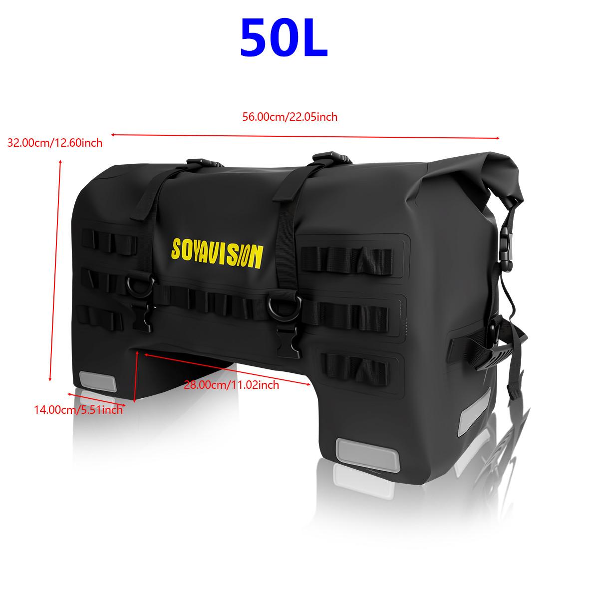 SOYAVISION Dry Motorcycle Tail Bag 80L/50L Waterproof PVC Motor Back Seat Luggage for Travel,Sport Touring & Adventure Riding
SOYAVISION Dry Motorcycle Tail Bag 80L/50L Waterproof PVC Motor Back Seat Luggage for Travel,Sport Touring & Adventure Riding