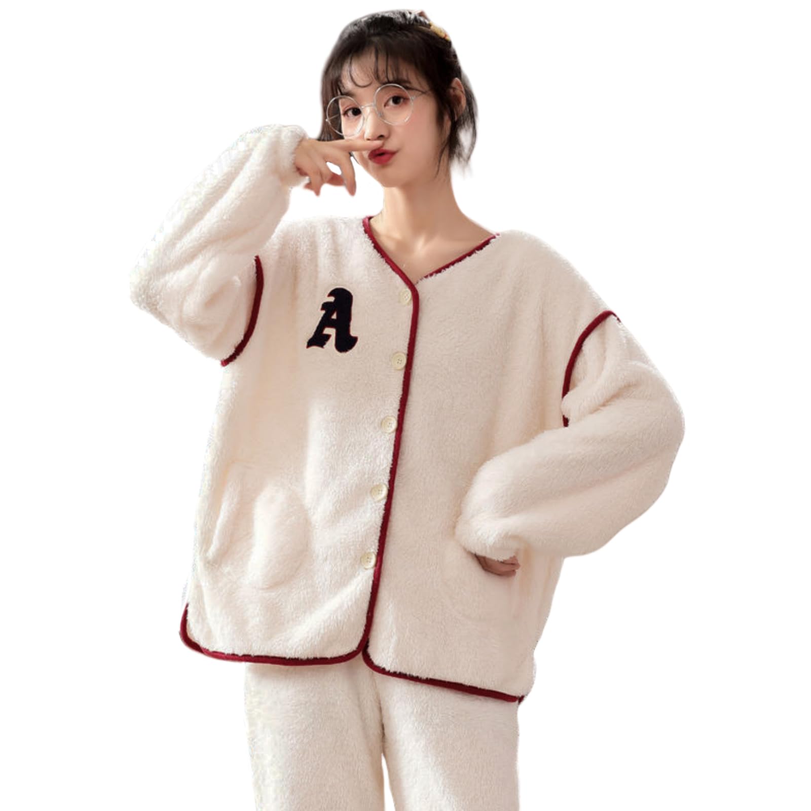 Tiernyueth Пижама и Домашняя одежда Верх и Низ с Плюшевым Флисом Однотонная Длинная Теплая Домашняя одежда для и Зимы Женский Комплект, Подкладка с V-образным вырезом,
Tiernyueth Пижама и Домашняя одежда Верх и Низ с Плюшевым Флисом Однотонная Длинная Теплая Домашняя одежда для и Зимы Женский Комплект, Подкладка с V-образным вырезом,