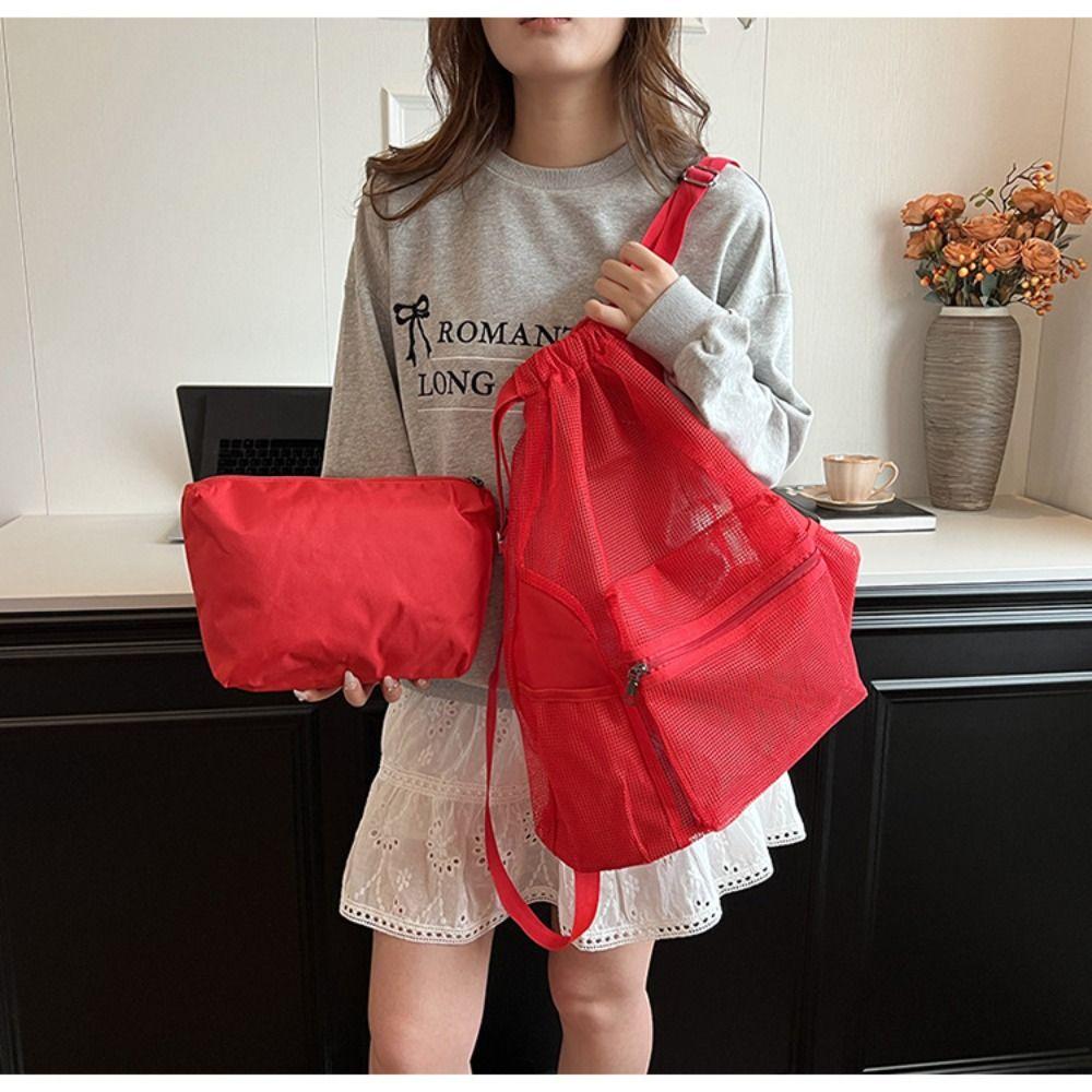 Hollow Drawstring Backpack Korean Style Mesh Beach Bag Cute Nylon Backpack Office Worker серый
Hollow Drawstring Backpack Korean Style Mesh Beach Bag Cute Nylon Backpack Office Worker серый