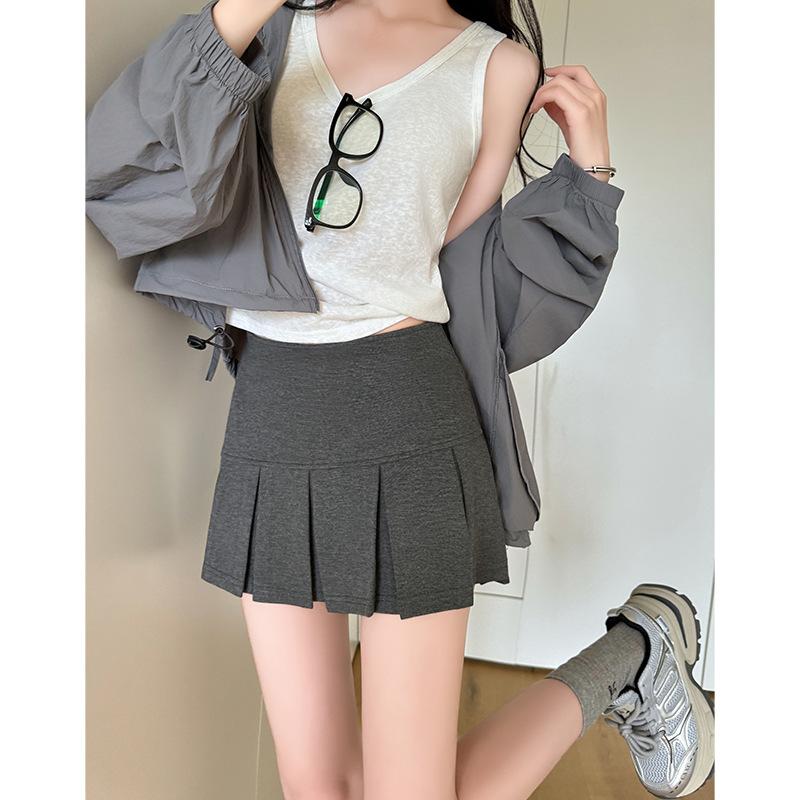 Grey Pleated Skirt Summer Women s New High Waist Thin Small Short Skirt A Word Sports Short Skirt XS білий
Grey Pleated Skirt Summer Women s New High Waist Thin Small Short Skirt A Word Sports Short Skirt XS білий