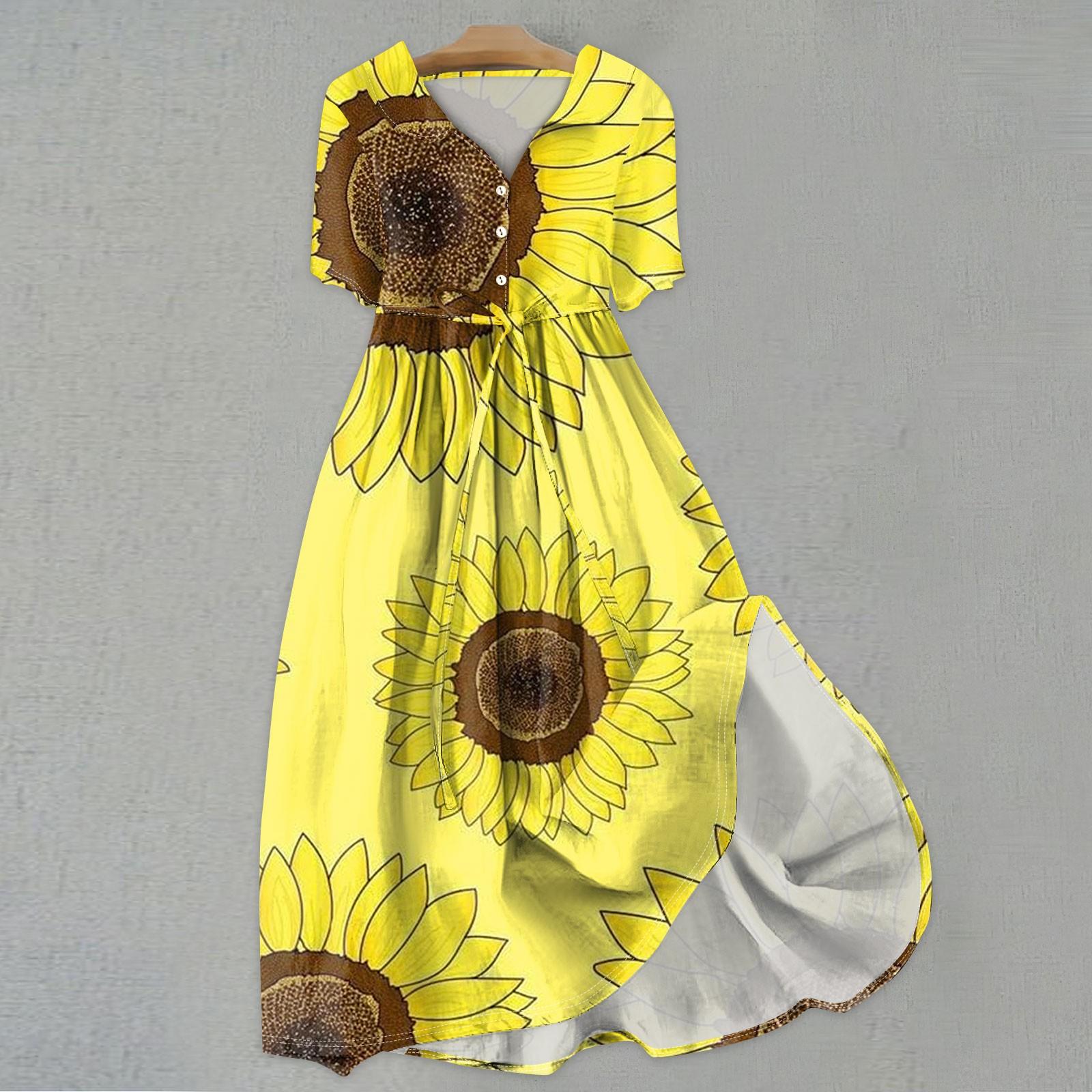 Женская мода повседневное платье с воротником с лацканами и короткими рукавами с принтом и ремнями XL жёлтый
Женская мода повседневное платье с воротником с лацканами и короткими рукавами с принтом и ремнями XL жёлтый