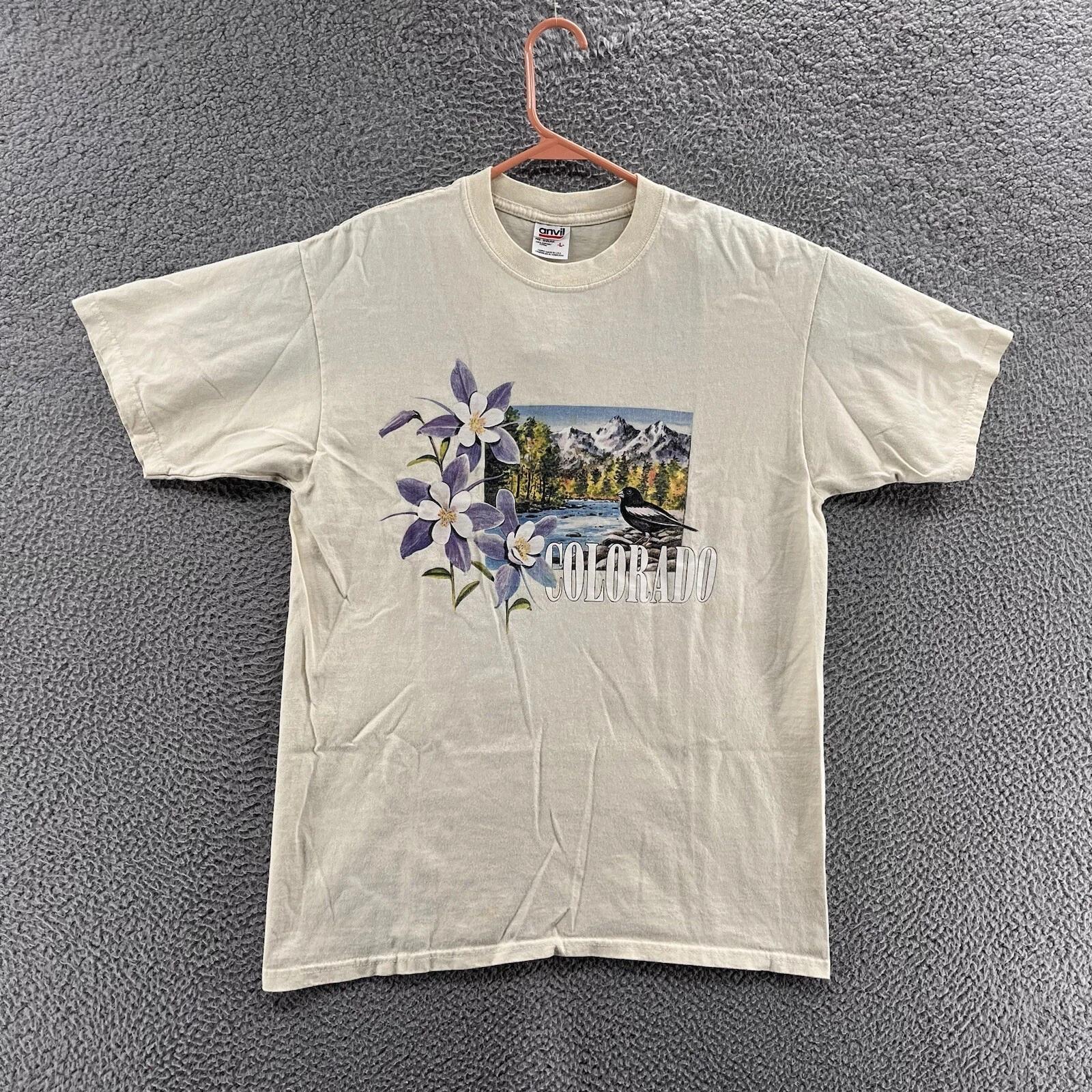 VINTAGE Colorado T Shirt Men Large Beige Nature Mountains Graphic Bird Casual 2XL
VINTAGE Colorado T Shirt Men Large Beige Nature Mountains Graphic Bird Casual 2XL