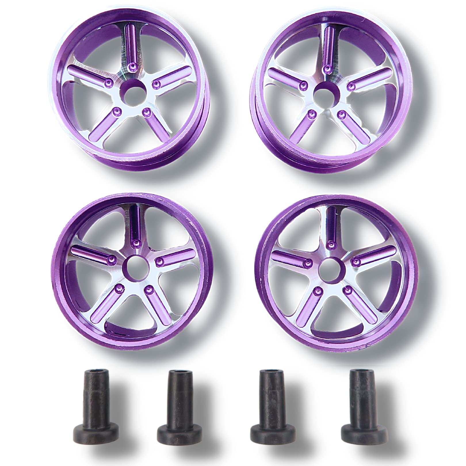TAGATORON Medium Diameter Low Height 5 Spoke Aluminum Wheel Diameter 20mm Bush Included Set of 4 (Tagatron) (5. Purple)
TAGATORON Medium Diameter Low Height 5 Spoke Aluminum Wheel Diameter 20mm Bush Included Set of 4 (Tagatron) (5. Purple)