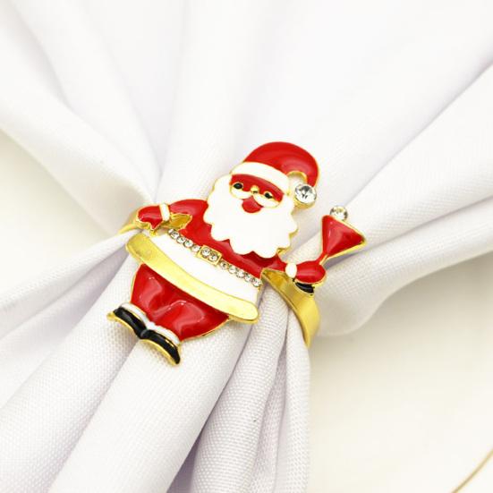 6шт прочные пряжки для салфеток привлекательные большие милые рождественские кольца для салфеток с оленями