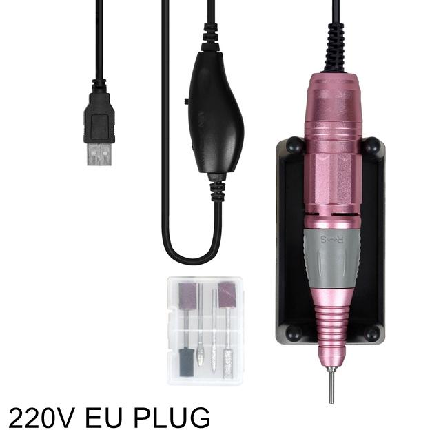 KADS Профессиональная электрическая дрель для ногтей, 20000 об/мин, дрель для ногтей, ручка, наконечник, инструмент для маникюра и педикюра, инструмент для удаления гель-лака для ногтей