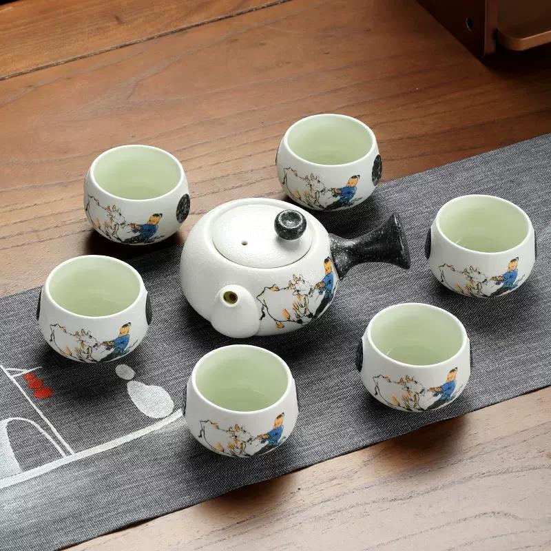 Ceramic Kungfu Tea Set, Snowflake Glaze, Household High-grade Tea Pot, Tea Cup Set, Simple Japanese Tea Making, Side Handle Pot
Ceramic Kungfu Tea Set, Snowflake Glaze, Household High-grade Tea Pot, Tea Cup Set, Simple Japanese Tea Making, Side Handle Pot
