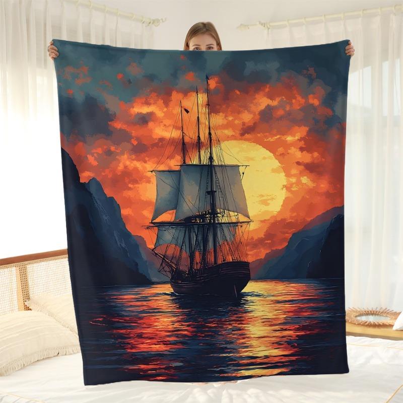 Sailing sailboat sunset pattern Flannel printed blanket suitable for all seasons suitable for living room office sofa and travel 75x90cm
Sailing sailboat sunset pattern Flannel printed blanket suitable for all seasons suitable for living room office sofa and travel 75x90cm