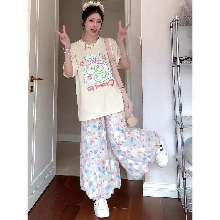 Gentle Style Colorful Flower Bud Skirts and Pants for Women In Summer New High-waist Loose Casual Floral Ice Silk Cool Pants Skirt S
Gentle Style Colorful Flower Bud Skirts and Pants for Women In Summer New High-waist Loose Casual Floral Ice Silk Cool Pants Skirt S