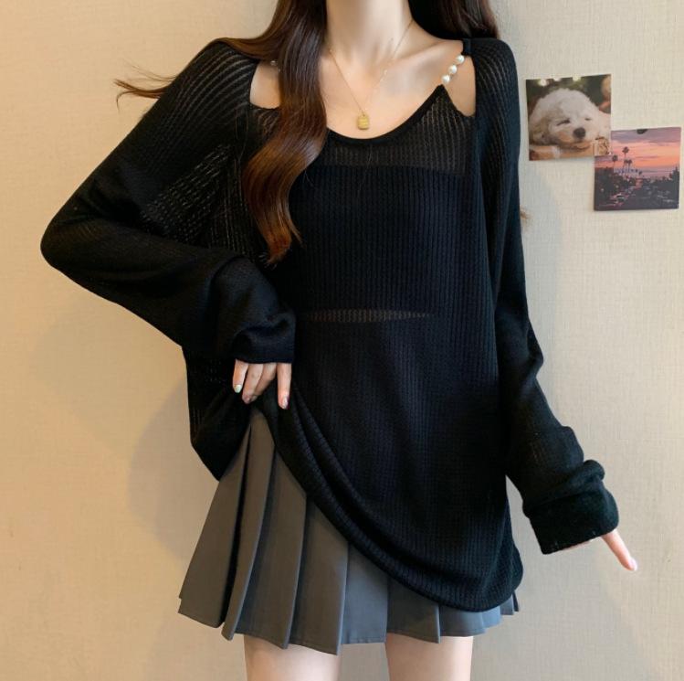 Plus Size Summer Loose Knit Cardigan - Sweet Style, Sun Protection, Versatile, Long-Sleeve Pullover, Round Neck. 4XL чорний
Plus Size Summer Loose Knit Cardigan - Sweet Style, Sun Protection, Versatile, Long-Sleeve Pullover, Round Neck. 4XL чорний