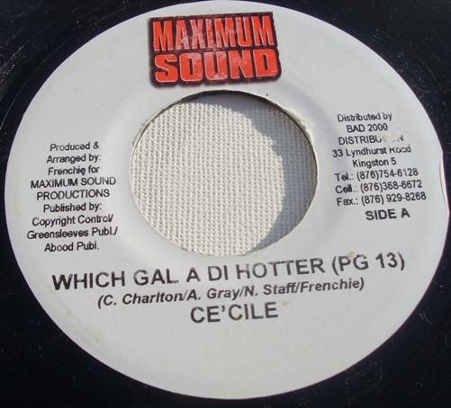 7inch Record CE CILE - Which Gal Di Hotter (PG 13) NONE Maximum Sound 2004 Jamaica Reggae, Ska & Dub Used
7inch Record CE CILE - Which Gal Di Hotter (PG 13) NONE Maximum Sound 2004 Jamaica Reggae, Ska & Dub Used