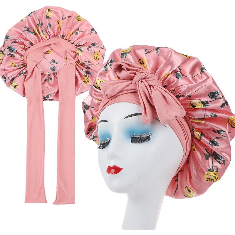 Stylish Printed Satin Sleep Cap with Bowknot Design
Stylish Printed Satin Sleep Cap with Bowknot Design