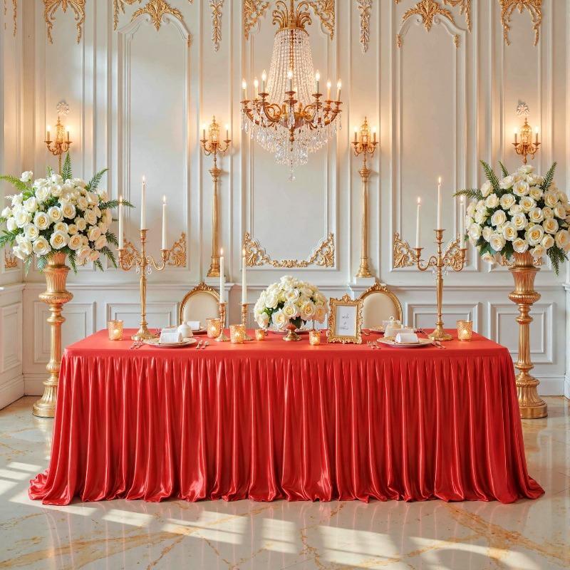 Satin Pleated Table Skirt 4/6/8FT Tablecloth for Wedding Banquet Conference Party Stage Decoration Rectangular Table Cover 4FT(122x60x76cm)
Satin Pleated Table Skirt 4/6/8FT Tablecloth for Wedding Banquet Conference Party Stage Decoration Rectangular Table Cover 4FT(122x60x76cm)