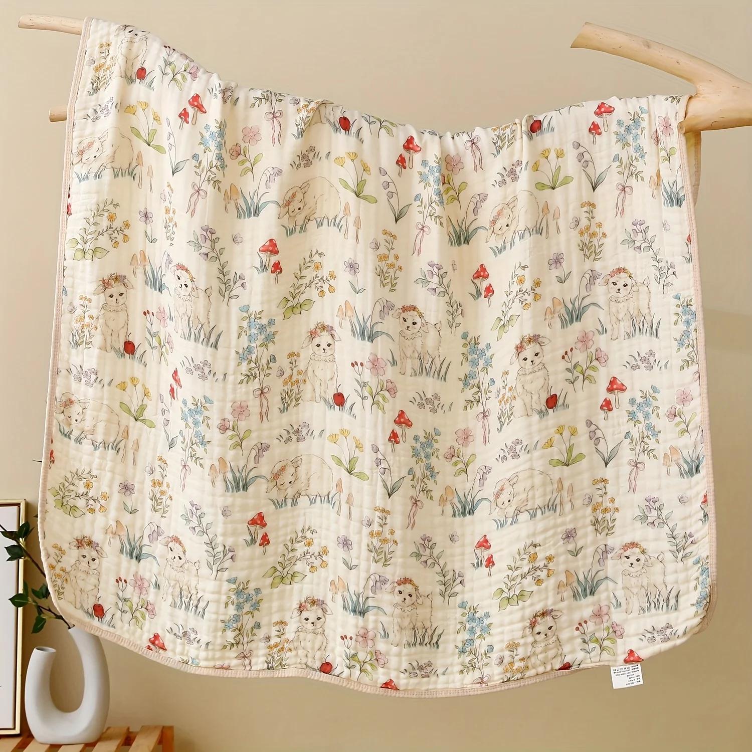 6-слойное мягкое хлопковое детское банное полотенце, быстросохнущее, дышащее и впитывающее, с цветочным принтом и кроликом, идеально для путешествий, пляжного отдыха, подарок
6-слойное мягкое хлопковое детское банное полотенце, быстросохнущее, дышащее и впитывающее, с цветочным принтом и кроликом, идеально для путешествий, пляжного отдыха, подарок