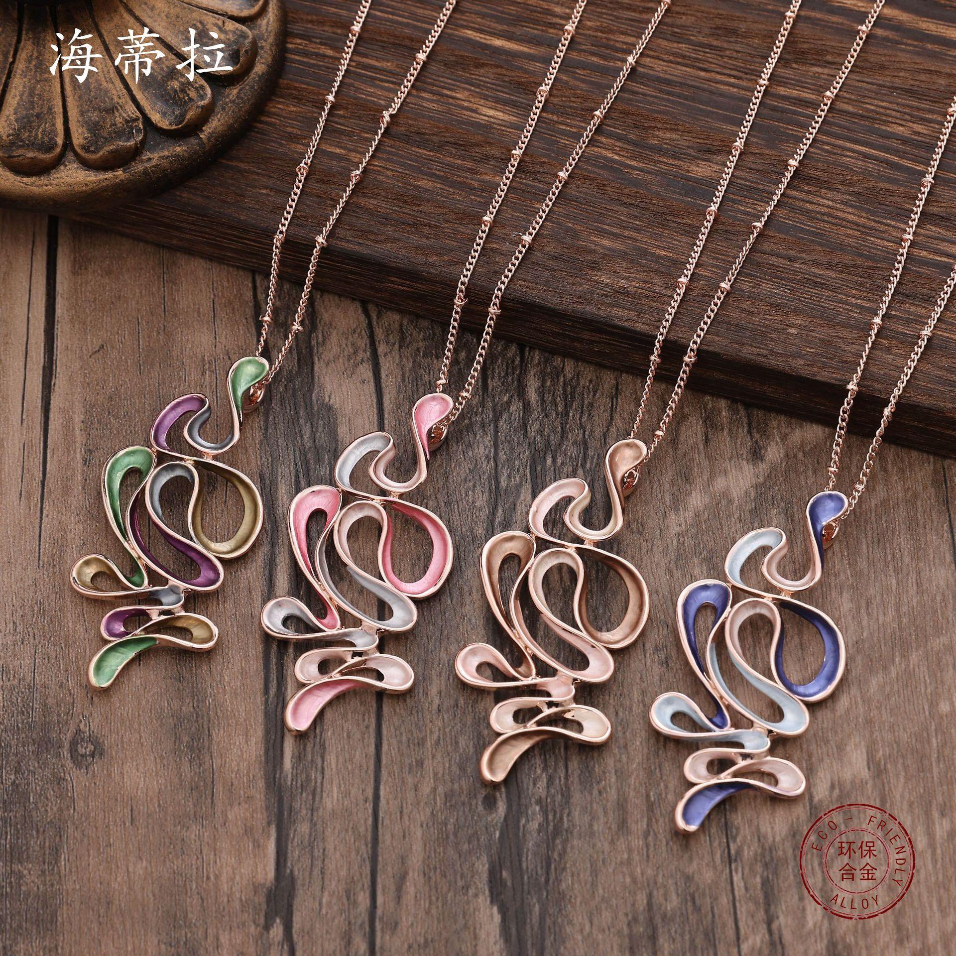 New colorful geometric line serpentine alloy pendant, fashionable and high-end women s versatile line necklace
New colorful geometric line serpentine alloy pendant, fashionable and high-end women s versatile line necklace