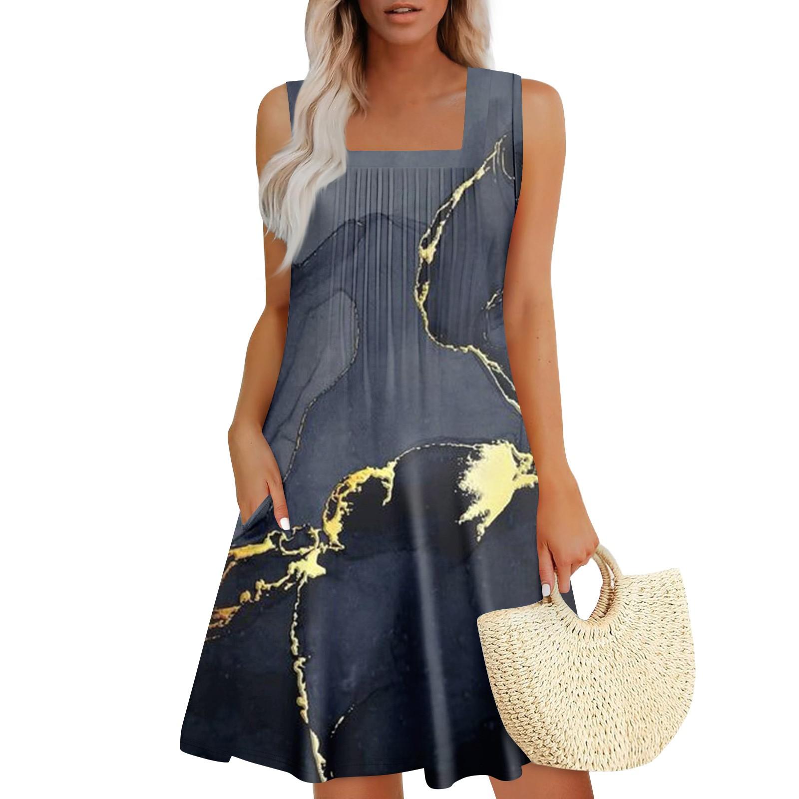 Жіночі літні сукні Вільні сарафани без рукавів Сукня з кишенями L
Жіночі літні сукні Вільні сарафани без рукавів Сукня з кишенями L